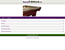 Tablet Screenshot of dynamicbilliard.ca